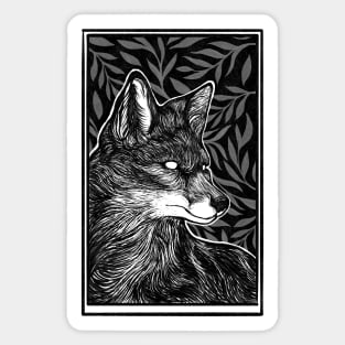 Waiting - Dark Fox Art Sticker